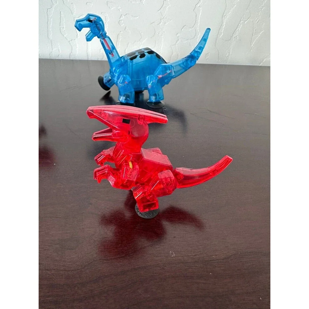 Zing Stikbot Dino Lot 4 T-Rex Raptor Brontosaurus Poseable Suction Cup Toys